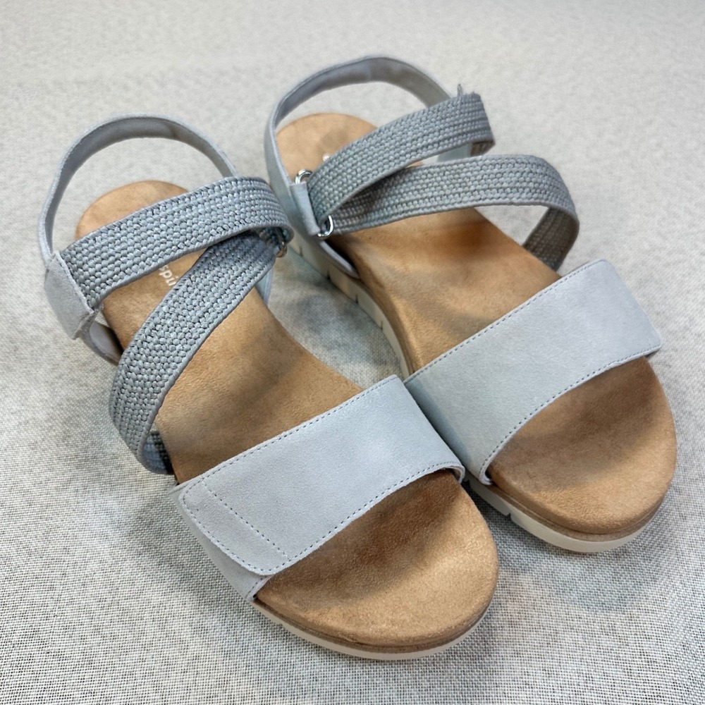 Easy Spirit Hillary Sandals Womens 8W Blue Leather Strappy Comfort Casual Chic